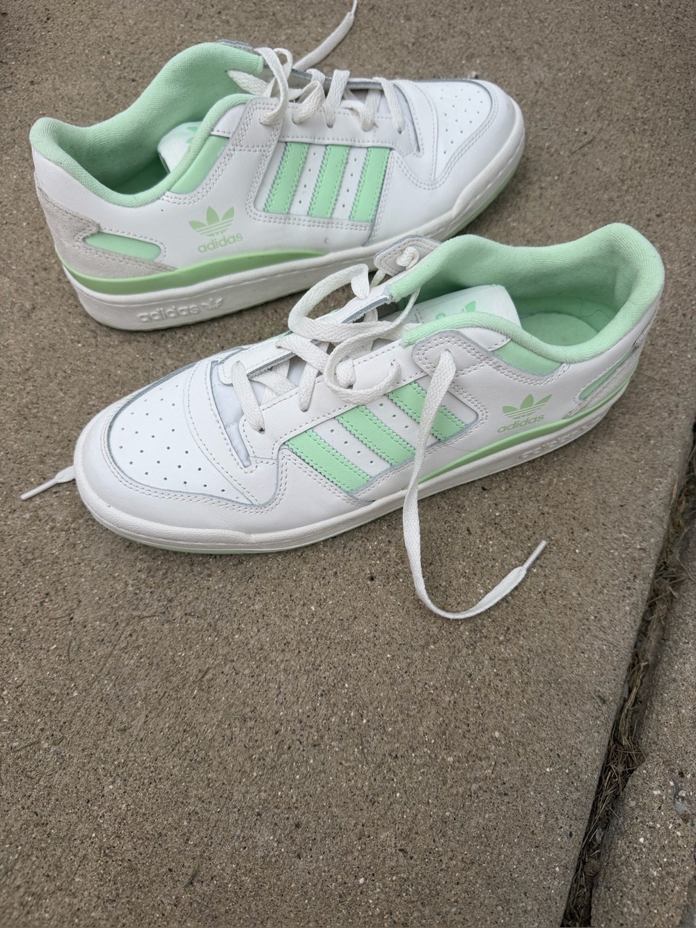 adidas White Sneakers with Mint Accents